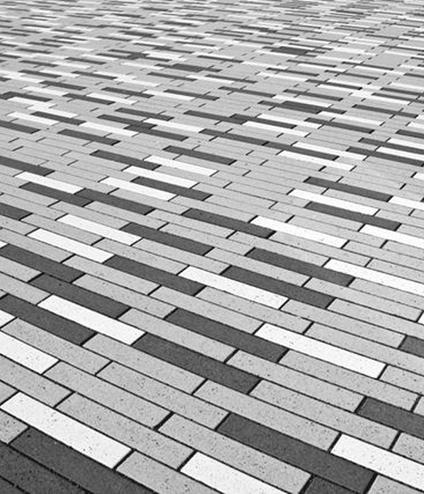 Black and white geometric brick pattern.